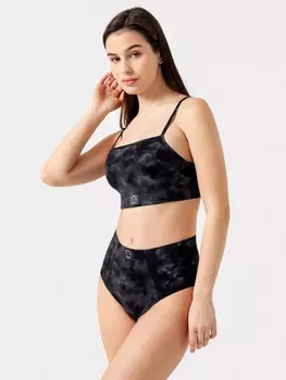 Трусы женские макси черные в технике тай-дай