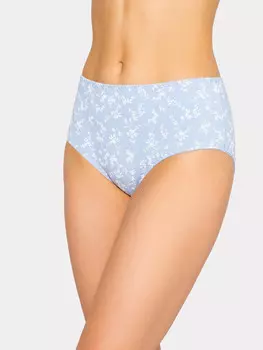 Трусы женские макси голубые с рисунком