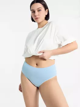 Трусы женские макси голубые в полоску