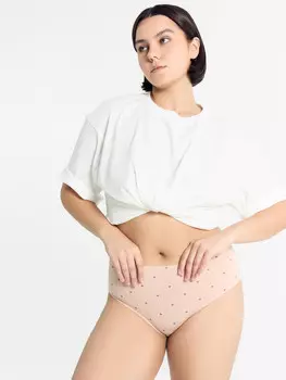 Трусы женские макси персиково-розовые с принтом