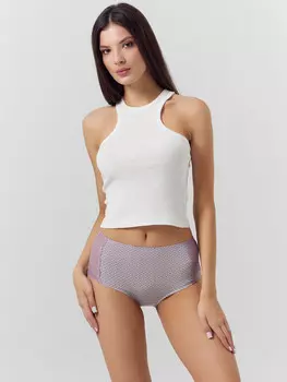 Трусы женские макси серые с орнаментом