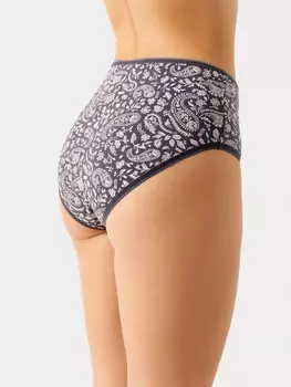Трусы женские макси серые с принтом