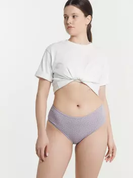 Трусы женские макси серые с принтом