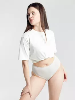 Трусы женские макси серые в горошек