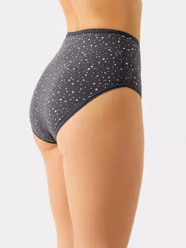 Трусы женские макси серые в мелкие звездочки