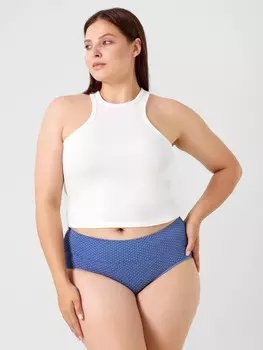 Трусы женские макси синие в горошек