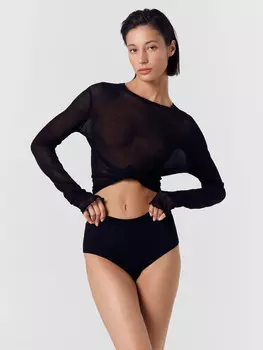 Трусы женские макси в черном цвете