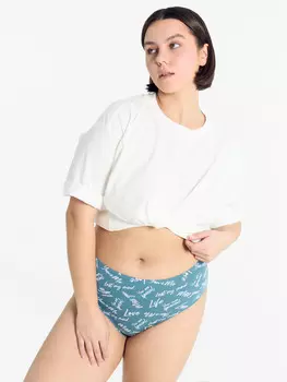 Трусы женские макси в синем цвете с принтом