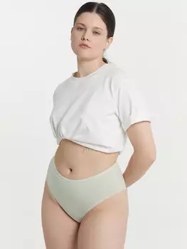 Трусы женские макси зеленые с сердечками