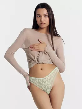 Трусы женские слип-бикини в светло-зеленом цвете