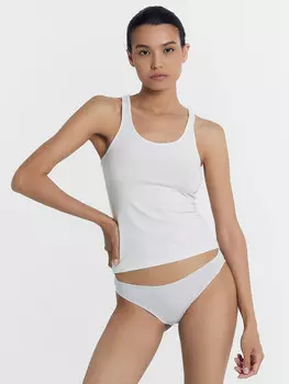 Трусы женские слипы белые в светло-серую полоску