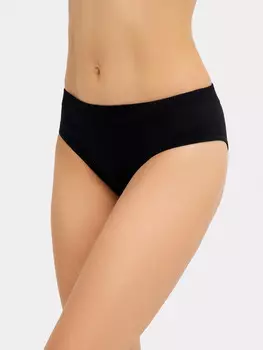 Трусы женские слипы черные в рубчик