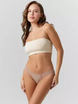 Трусы женские слипы кофейные в полоску