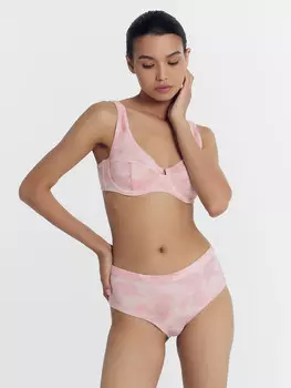 Трусы женские слипы розовые в технике тай-дай