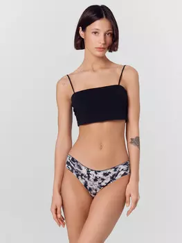 Трусы женские слипы серо-черные в технике тай-дай