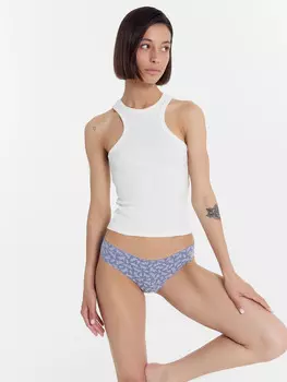 Трусы женские слипы серые с веточками