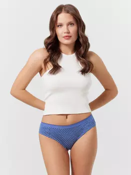 Трусы женские слипы синие с орнаментом