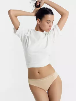 Трусы женские слипы в бежевом цвете