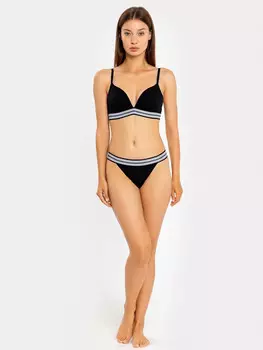 Трусы женские слипы в черном оттенке