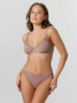 Трусы женские слипы в розовом оттенке в горошек