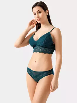 Трусы женские слипы в зеленом цвете