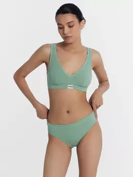 Трусы женские слипы в зеленом цвете