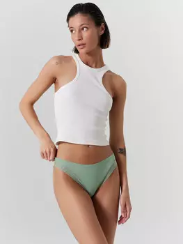 Трусы женские слипы зеленые