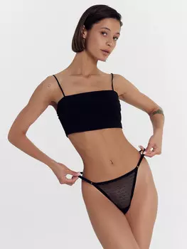 Трусы женские стринги черные