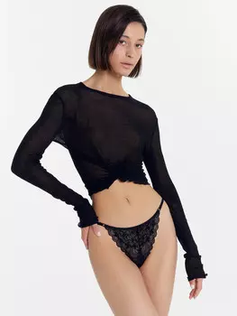 Трусы женские в черном цвете кружевные