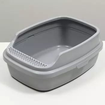 Туалет айша m с бортом 53 х 39 х 21 см серый fix