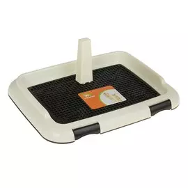 Туалет для собак 46.535.55.5 см, со съемным бортом, решеткой и столбиком, черный