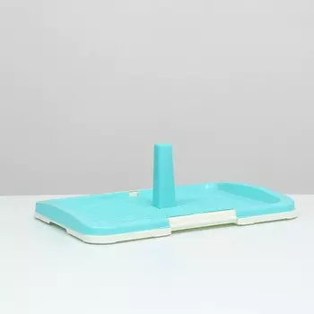 Туалет для собак с сеткой и столбиком 47 х 34 х 5,5 см, голубой