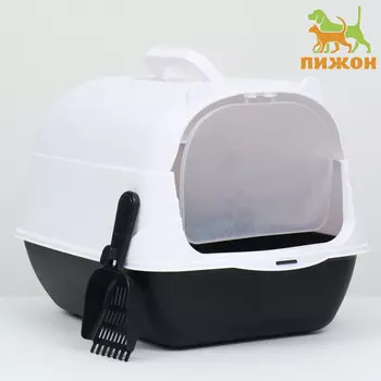 Туалет-домик 35 х 50 х 35 см, бело-черный