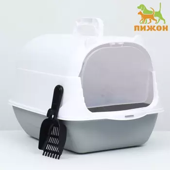 Туалет-домик 355035 см, бело-серый