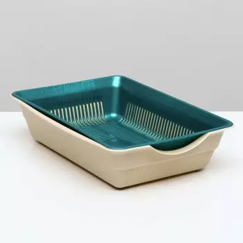 Туалет глубокий с сеткой 36259 см, бирюзовый/бежевый