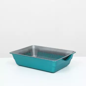 Туалет глубокий с сеткой 36 х 25 х 9 см, серый/бирюзовый