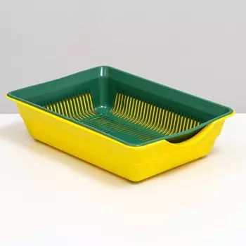 Туалет глубокий с сеткой 36 х 25 х 9 см, зеленый/желтый