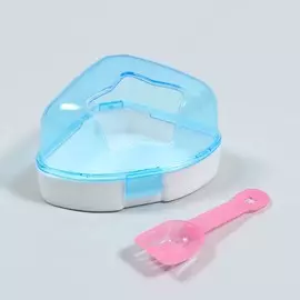 Ванночка для грызунов угловая с лопаткой, 1410.4 см, голубая