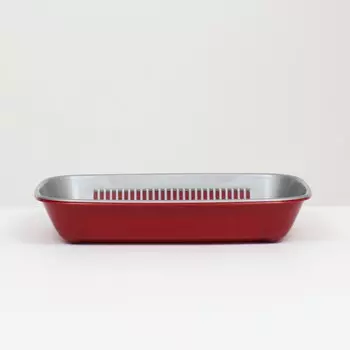 Туалет округлый с сеткой 33,5 х 25 х 6 см, серый/бордовый