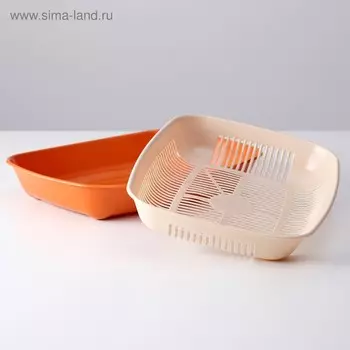 Туалет округлый с сеткой 33.5256 см, бежево-коричневый