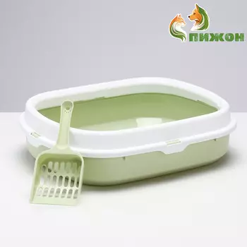 Туалет с бортом 37 х 34,5 х 10 см, зеленый