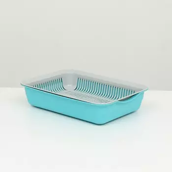 Туалет с сеткой 34.525.57.5 см, серый/бирюзовый