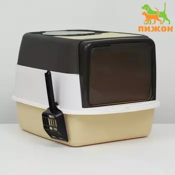 Туалет закрытый прозрачный 513437 см, желтый+совок