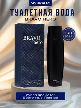 Туалетная вода мужская bravo hero, 100 мл