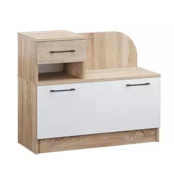 Тумба под обувь денвер, 900х380х750, дуб сонома/белый