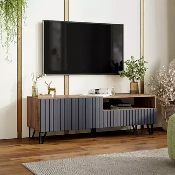 Тумба под тв орегон, 1400х460х458, дуб вотан/графит