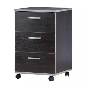 Тумба подкатная с 3-мя ящиками, 402х410х626, венге/серый