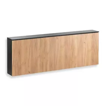 Тумба подвесная под тв 4, 1800х640х210, цвет черный / дуб крафт золотой