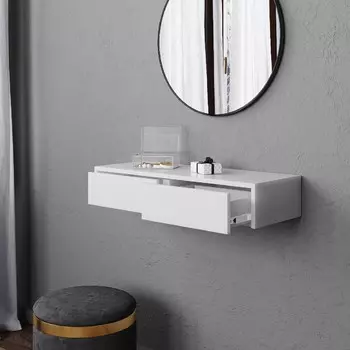 Тумба подвесная с ящиками дамаск, 800х300х150, белый