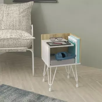 Тумба прикроватная liverpool 35х35х48 см, дуб крафт золотой, белый